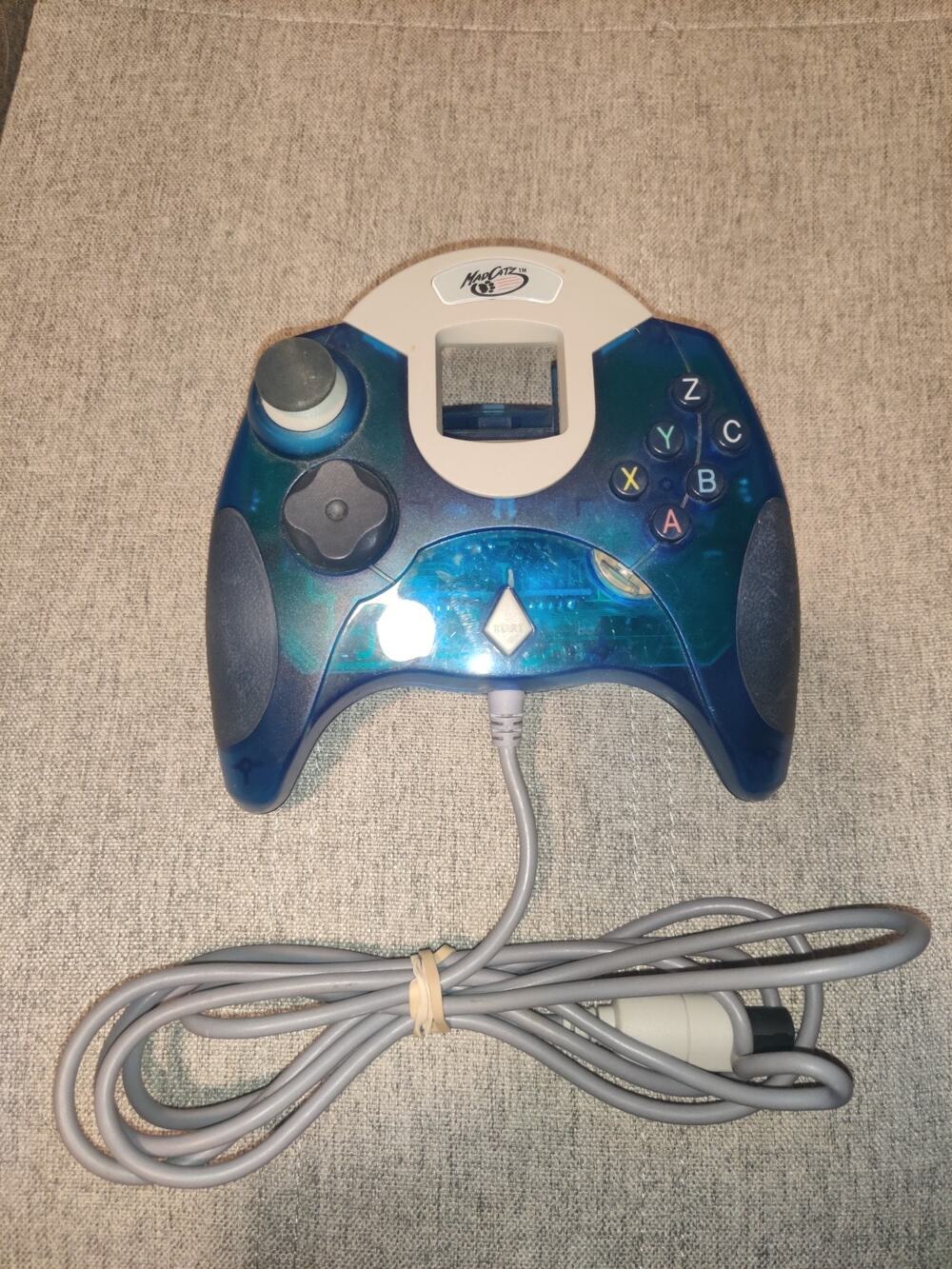 Mad Catz Sega Dreamcast Controller Rare Clear Blue Color Tested Working